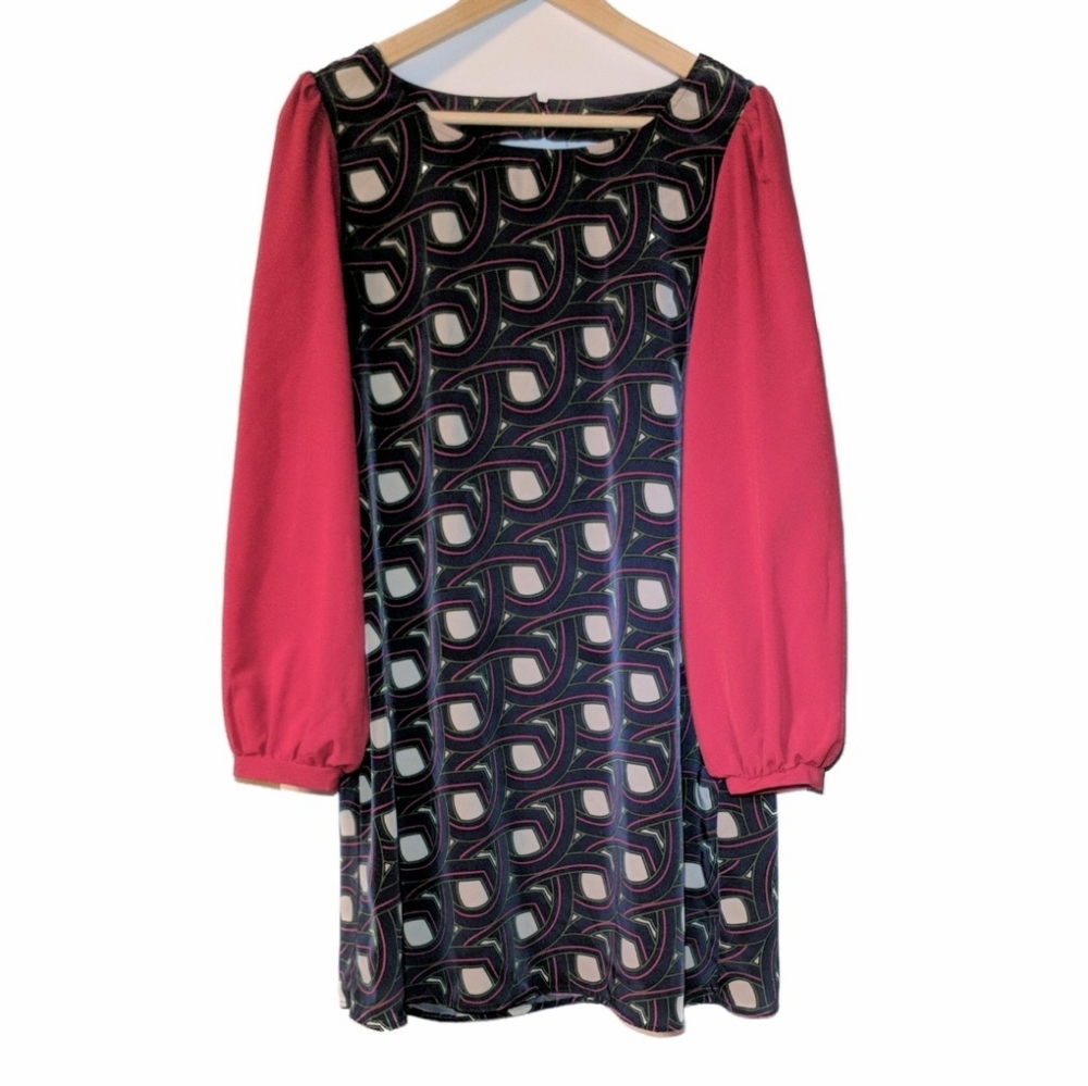 CocoLove Geometric Long Sleeve Dress Large
